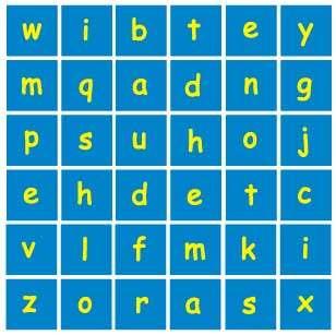 LETTER GRIDS Using the Che ss, Che c ke rs a nd Bo rd e rs La rg e, Up p e rc a se Le tte r Se t & Full Numb e r a nd Le tte r Se t Pro duc t Numb e r: 11-1W-008008 & 11-SP-030 o r 11-SP-031