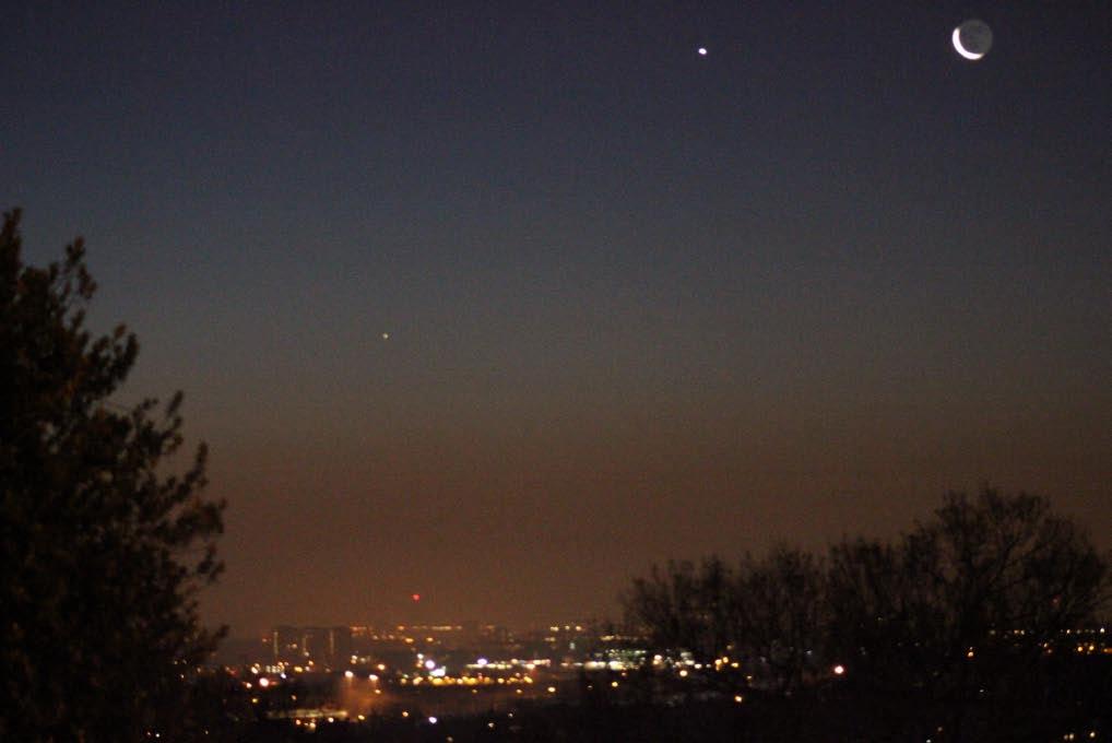 Sky Views Top: the Moon, Venus and Mercury taken