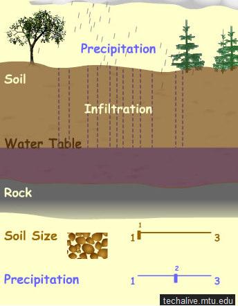 Infiltration Capacity determines how much water will run into streams. Various factors control infiltration capacity: 1.