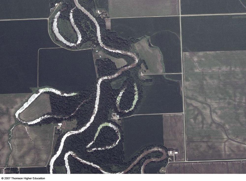 Meandering Streams Oxbow lakes are