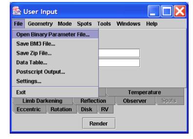 Procedure Binary Maker 3 has a very extensive library of files of numerous binary systems and you will open one of these files to see how the program works.
