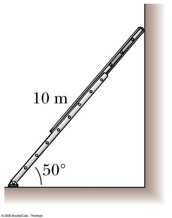 Torque For example, a ladder rests on a frictionless vertical wall. The floor however is not frictionless.
