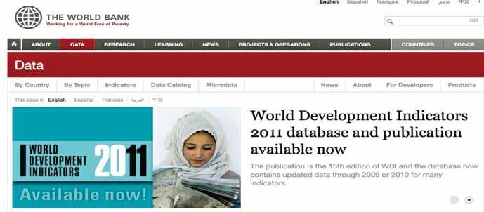 Open Data & the World Bank The World Bank recognizes that transparency and accountability are essential to the development process and central to