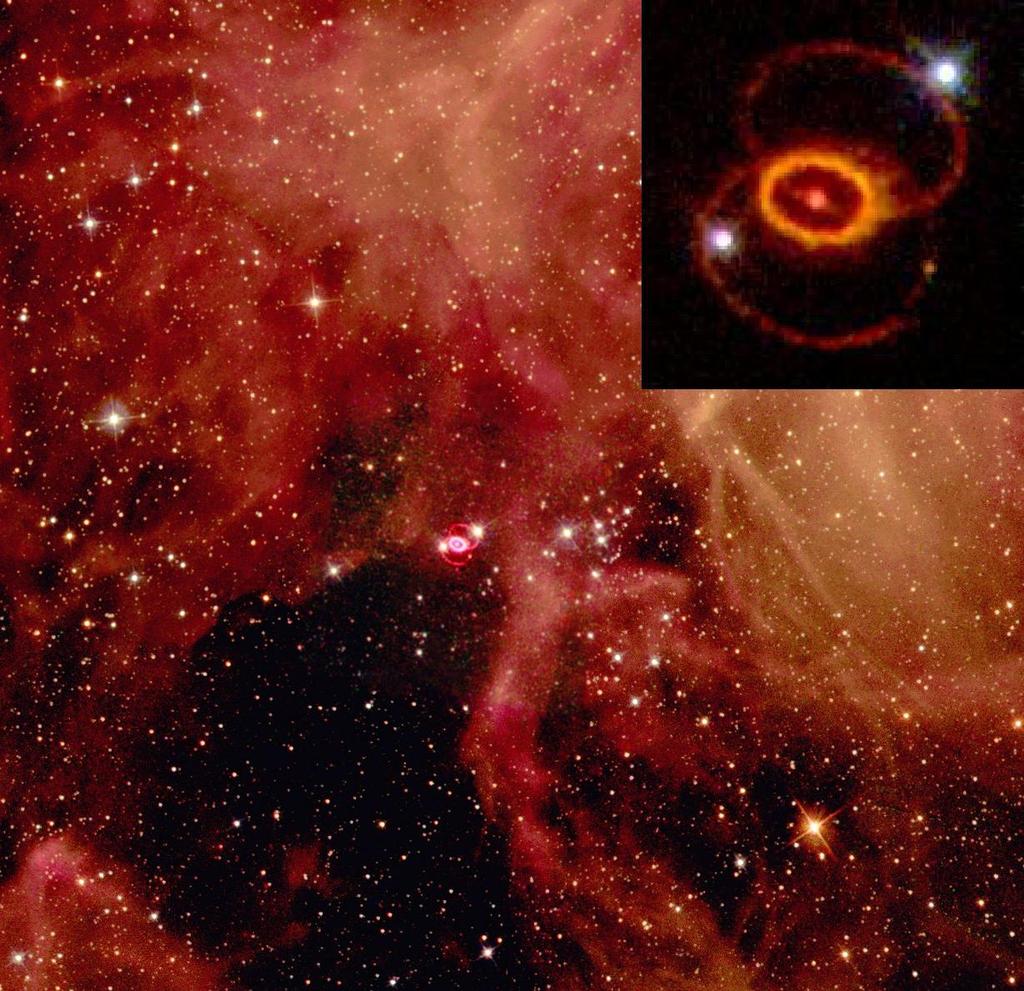 SN 1987A was a supernova in the outskirts of the Tarantula Nebula in the Large