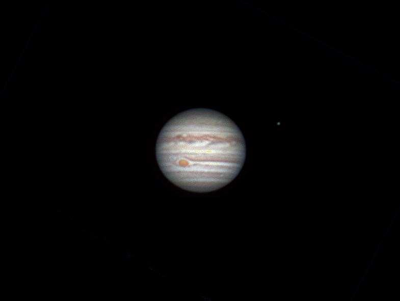 Jupiter near Opposition Taken on 13 May 2018 by Jerry Sykes (Opposition 8 May) Taken with a 120mm refractor, 3x barlow and ASI224mc video camera First time using his ASI224mc camera