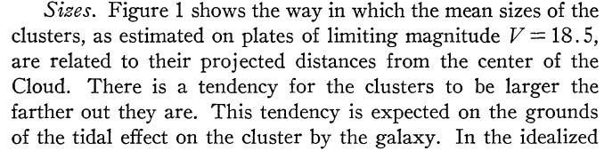 cluster remains constant Classical notion: The half-mass radius changes little over