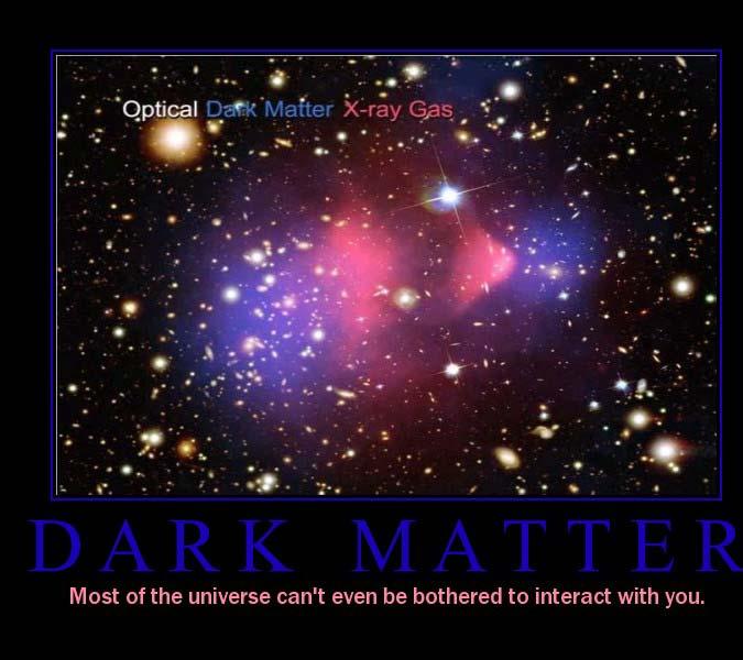 Dark Matter Exists The Bullet Cluster - an object whose visible mass and center of gravity are spatially separated.