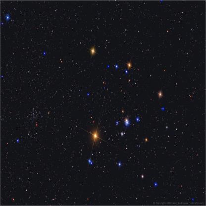 The Hyades is the nearest open cluster to the Solar System at about 150 light-years away and thus one of the beststudied of all star clusters.