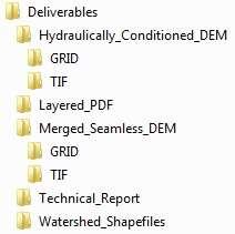 4 Deliverables A total of ~ 9 GB of spatial data, plus this technical report comprise the deliverables. Data deliverables are in accordance with the contract deliverables.