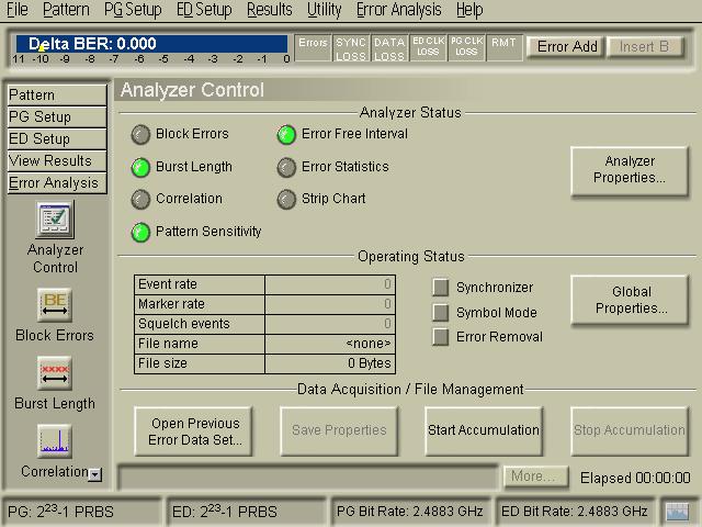 Error Analysis Reference Analyzer Control Analyzer Control The Analyzer Control window gives you an overall view of error