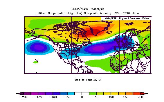 See how well the actual winter 500mb anomalies correlated to the two patterns.