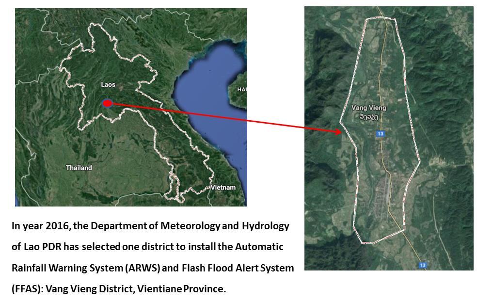 cooperate to install: the Automatic Rainfall Warning System (ARWS) and Flash Flood Alert System (FFAS) in Lao PDR.