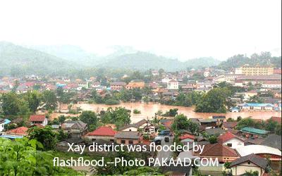 Flash flood in Oudomxay Province Torrential rain