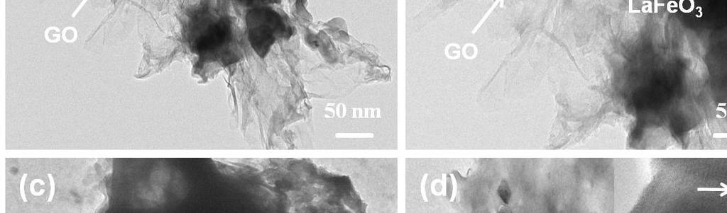 nanoparticles were decorated on the surface of GO, and the agglomeration of the particles is effectively prevented compared to bare