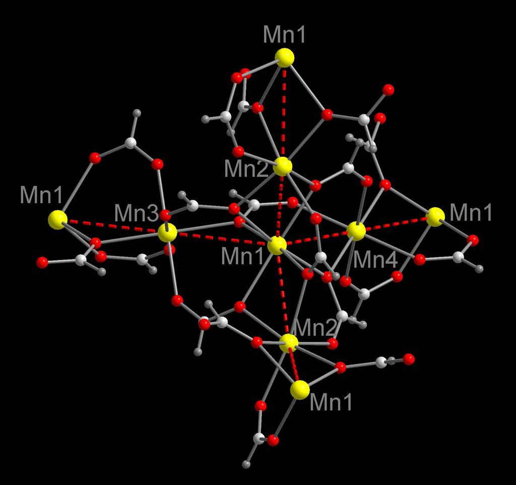 Fig. S7. Ball-and-stick view of 1 showing the connectivity between Mn(II) ions.