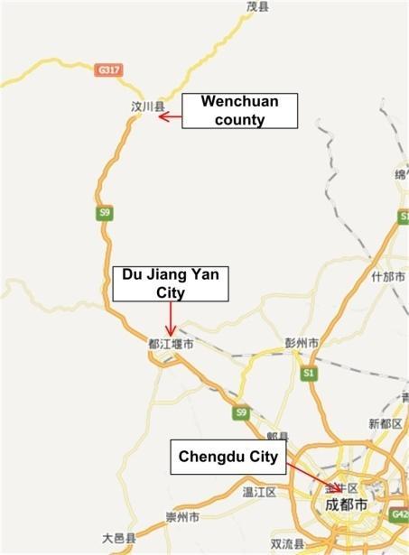 The sketch map of field investigations in Wenchuan earthquake hit region, Chengdu City. 1 Environmental and Geological Condition 1.