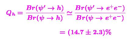 3.4 其它璨偶素及璨介子的衰变 Main topics: Y(2S) decay branching ratios, 15% rule χ c decays --- the