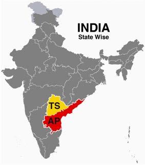 former state of Andhra Pradesh was divided into; the Telangana State (TS), and the new Andhra Pradesh (AP).