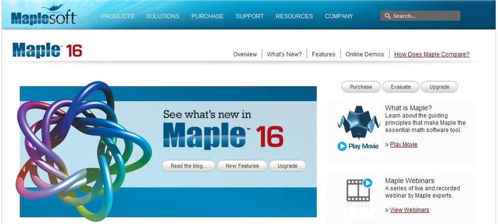 Maple 开发商 : Maplesoft, Waterloo Maple Inc. 当前版本 : 16.