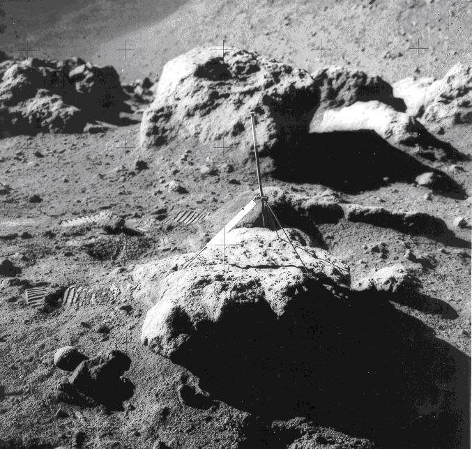 15596 Figure 3: Boulder sampled with and 15596 (location indicated). AS15-82-11143.