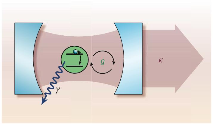 Cavity QED Interaction between cavity modes and atom. Dressed states. Vacuum rabi coupling g.
