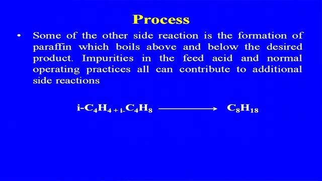 that you are getting alkylation. So, these are the some of the un desirable part, that is taking place in case of the alkylation process.