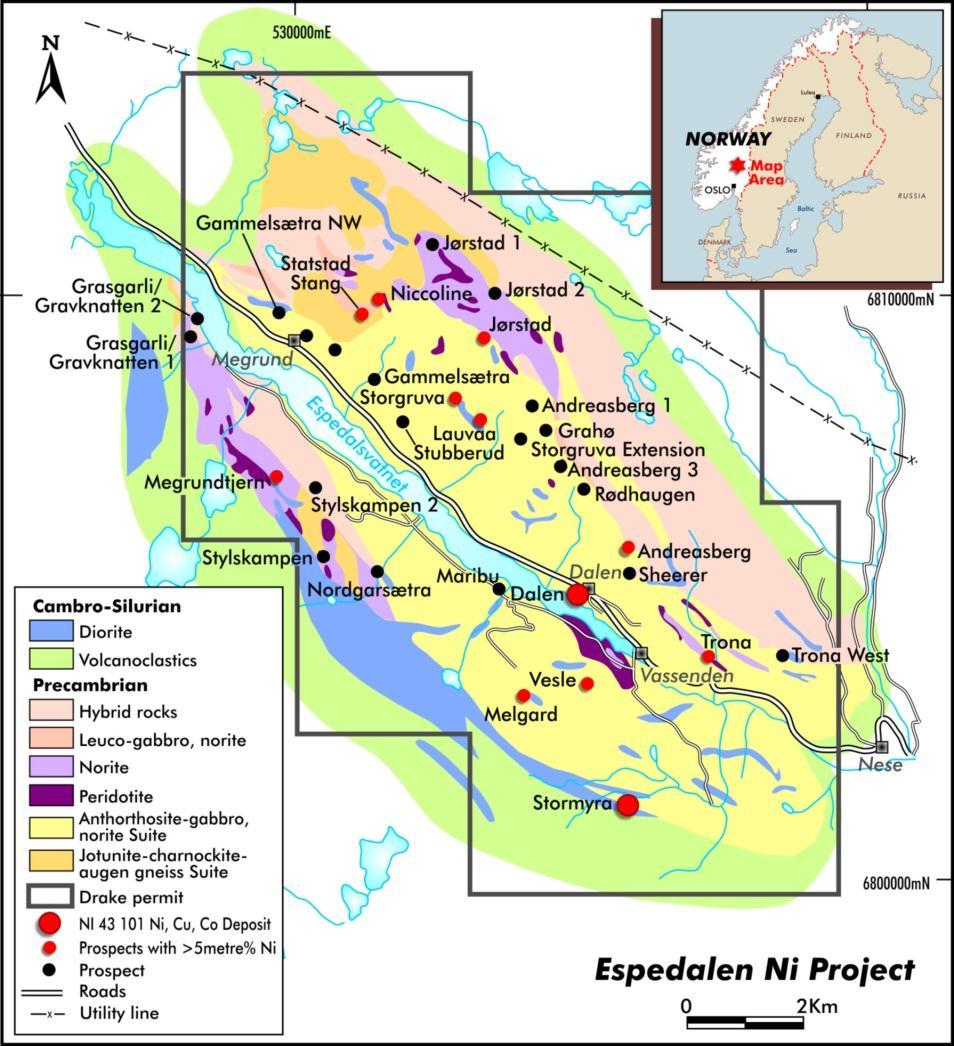 14 Substantial potential to increase deposits 2 existing deposits (Dalen & Stormyra) 10 further prospects with >5m x % Ni drill