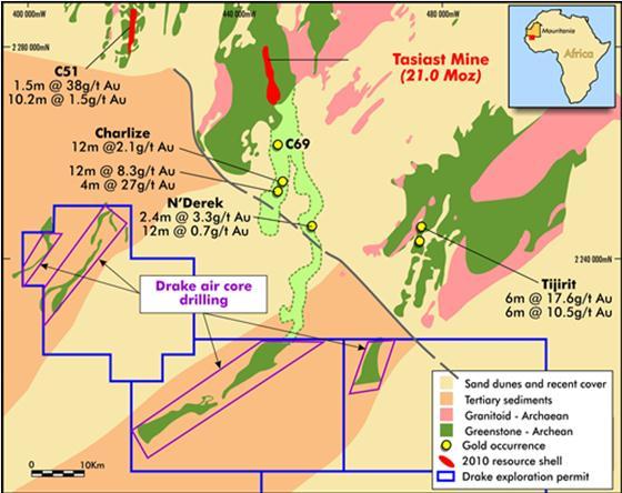 20 Tasiast South Project Targets generated from structural interpretation 20,000m air core