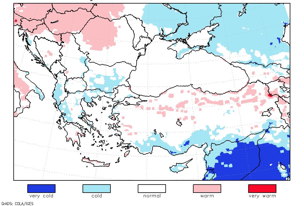 Average water balance was detected in southern Greece and eastern Romania, meanwhile negative anomalies were detected in Moldova, Romania in Carpathian Mountains and in eastern part of Turkey.