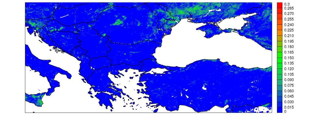 Anomaly of monthly accumulated fraction of vegetation cover (FVC computed from available archive of EUMETSAT s LANDSAF database) recorded on 30 th October 2014, showed similar situation as at the end