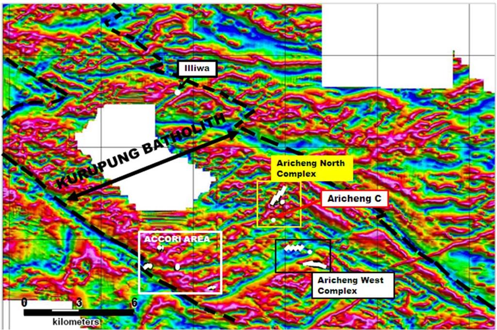 Figure 1 Multiple Uranium-Bearing Structures in the Kurupung Batholith Map of airborne magnetic data from the Kurupung area.