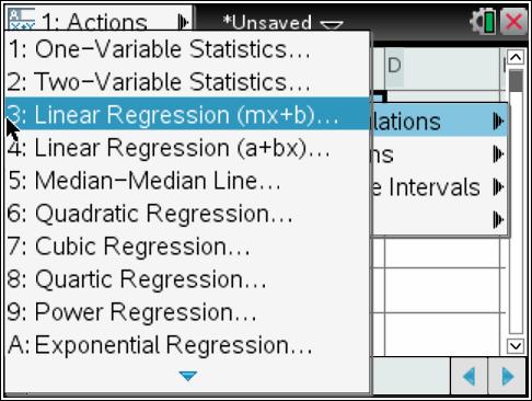 Select 1: Stat Calculations Press the right arrow