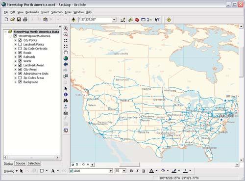 Exercise 1: Getting started with StreetMap The StreetMap North America data and map document will be accessed from the Data & Maps/StreetMap North America DVD.