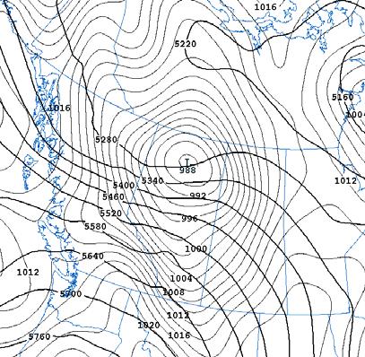 (warm, cold, or neutral) A B C 500 mb height (thick solid contours at a 6 dam interval) and sea level pressure (thin solid contours at a 2 mb interval). D 6.