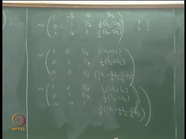 So I want you to consider Ax equal to b for some vector b where my matrix A is this 3, minus 1, 2, 2, 1, 1, 1, minus 3, 0, okay this is my matrix I would like to verify by using elementary row