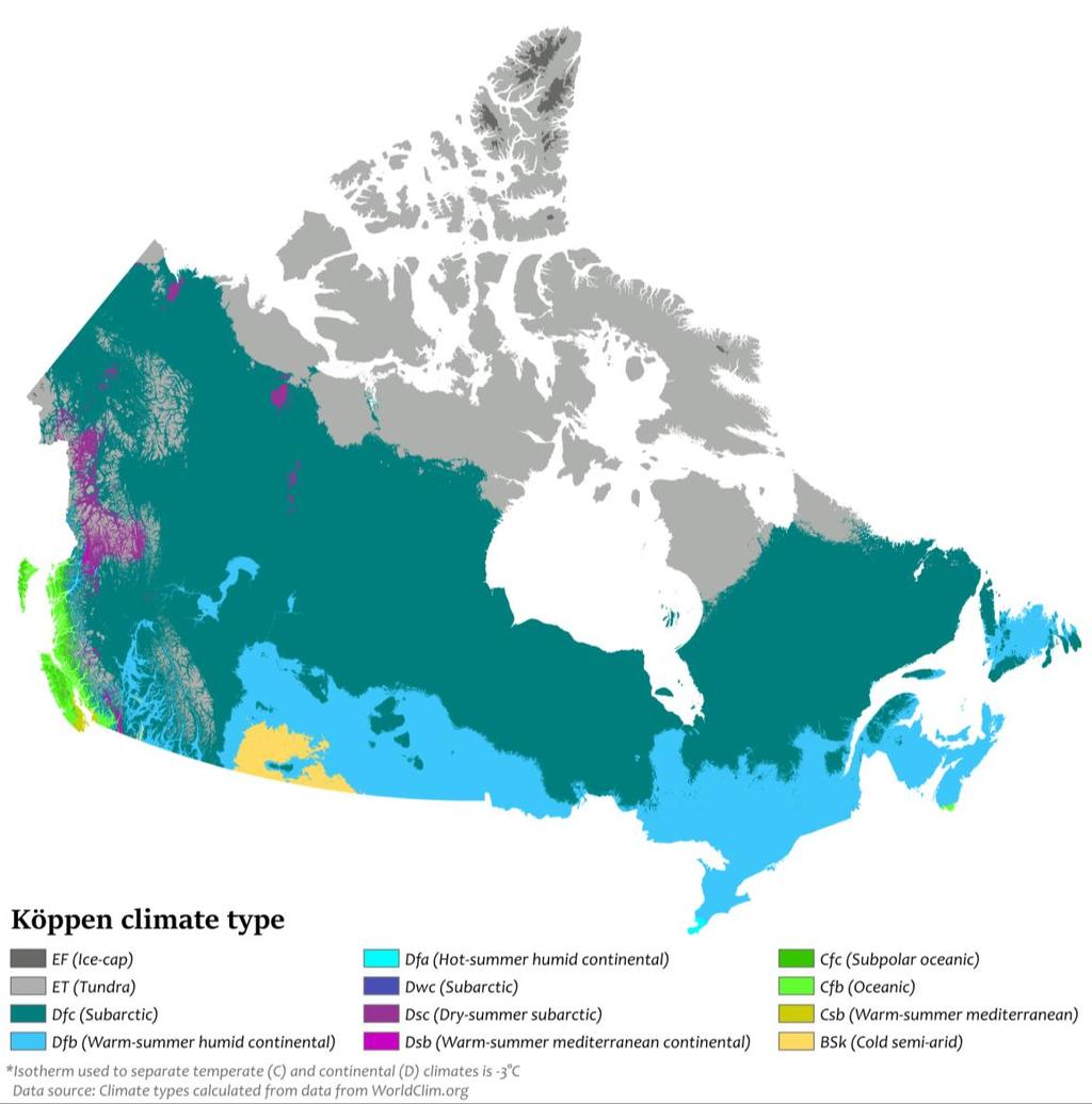 CLIMATE REGIONS IN CANADA Use the textbook to find information about the following climate regions in