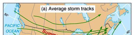 Storm Tracks Predominant general wind direction is from west to east.