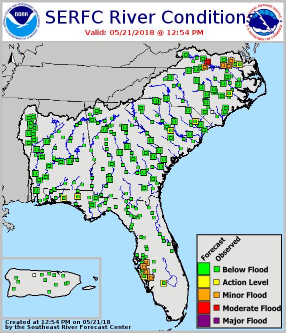 Rivers across the state are starting to rise from recent rainfall. Most are now out of the low water levels they have been in for the last couple of months.
