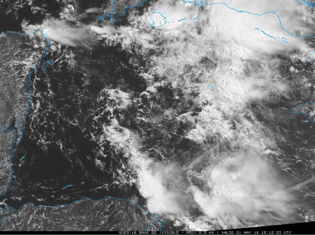 Satellite Image Cuba Yucatan Peninsula The low pressure area is broad and thunderstorms