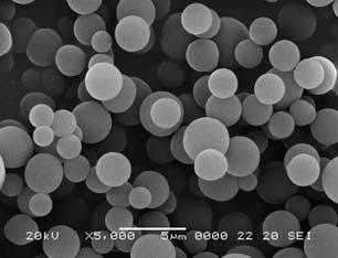 The monodisperse and highly crosslinked microspheres were obtained using the mixture of acetonitrile and n-butanol as the polymerization medium in a single step.