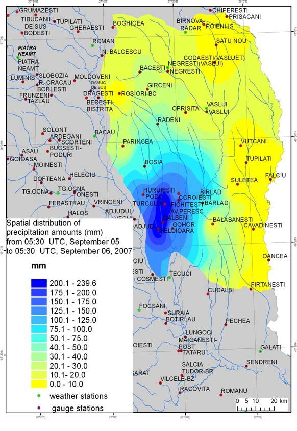 Heavy precipitation 180 160 140 120 100 80 60 40 20 0 GALATI FOCSANI TECUCI ADJUD BARLAD BACAU VASLUI NEGRESTI ROMAN IASI mm medie multianuala septembrie 5.09.2007 mm/mi n 2.5 2.