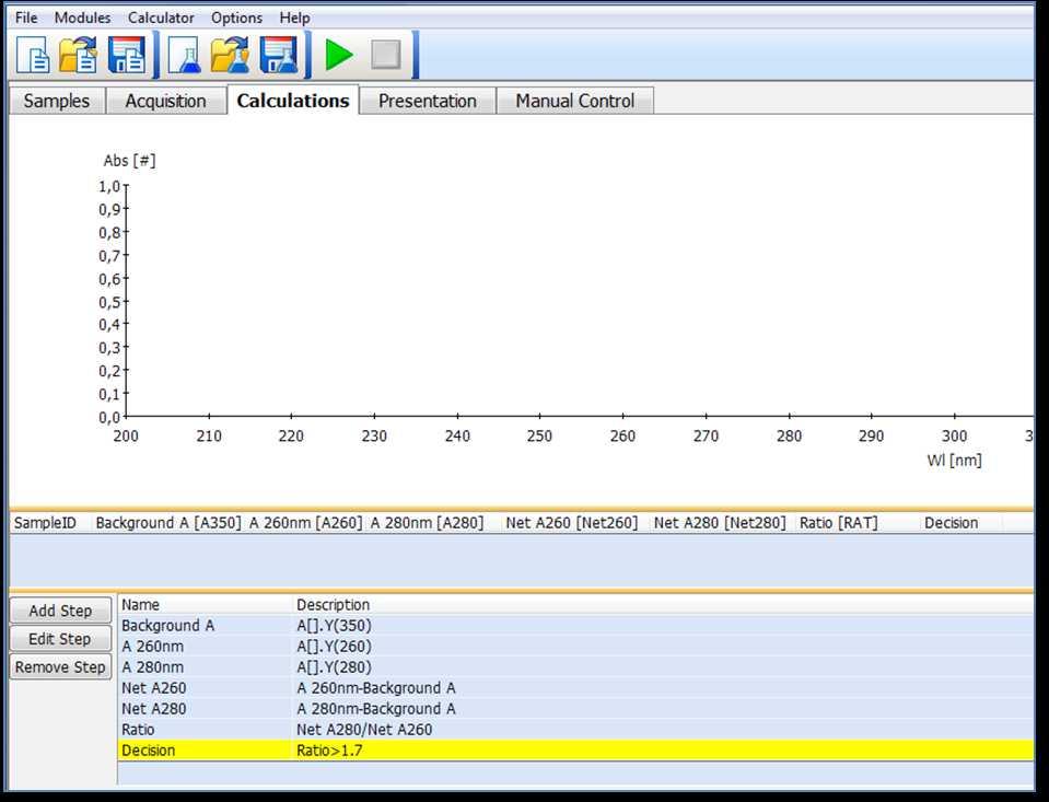 Figure 4: The acquisition page also has a graphics window, where the spectra will be displayed in real -time.