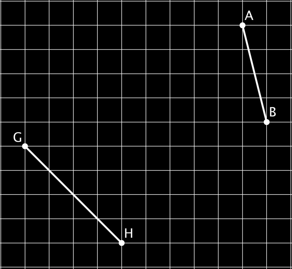 . Estimate the length of each line segment to the nearest tenth of a unit. Explain your reasoning. AB = 17, GH = 3. AB is greater than 4 but less than 5 because 4 = 16.