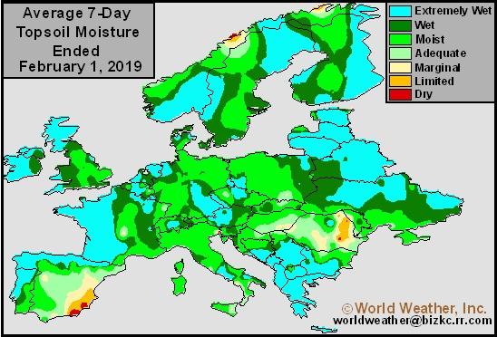 Dryness remains a concern in southwestern Morocco and along the Morocco/Algeria border as well as