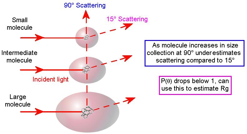Effect of Polymer Size on Light Scattering Can use the difference in intensity of light