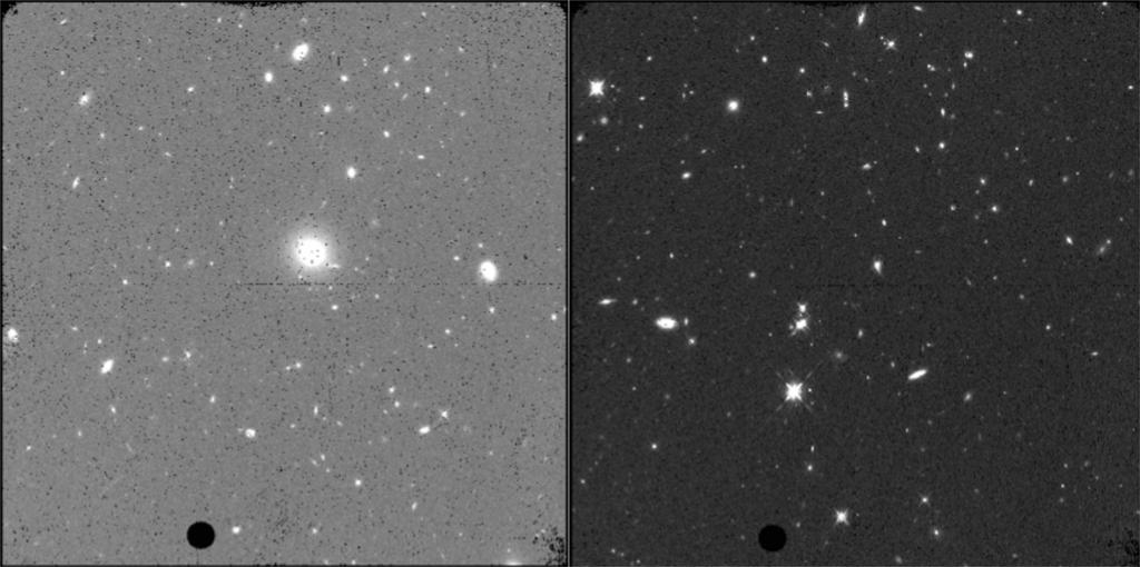 WFC3 IR Blobs, IR Sky Flats and the measured IR background levels 209 Figure 6: Two typical WFC3 F160W observations, shown using the same color stretch.