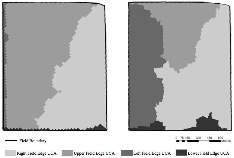 comparison produced greater differences in derived UCA, demonstrating the effect of finer resolution data on spatial hydrological modelling. Figure 3.