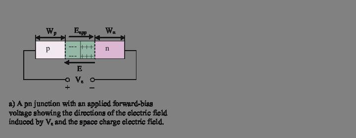 - the electric field E app induced by V a in opposite direction to