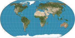 Robinson Projections: a widely-used type of map in which the Earth is shown