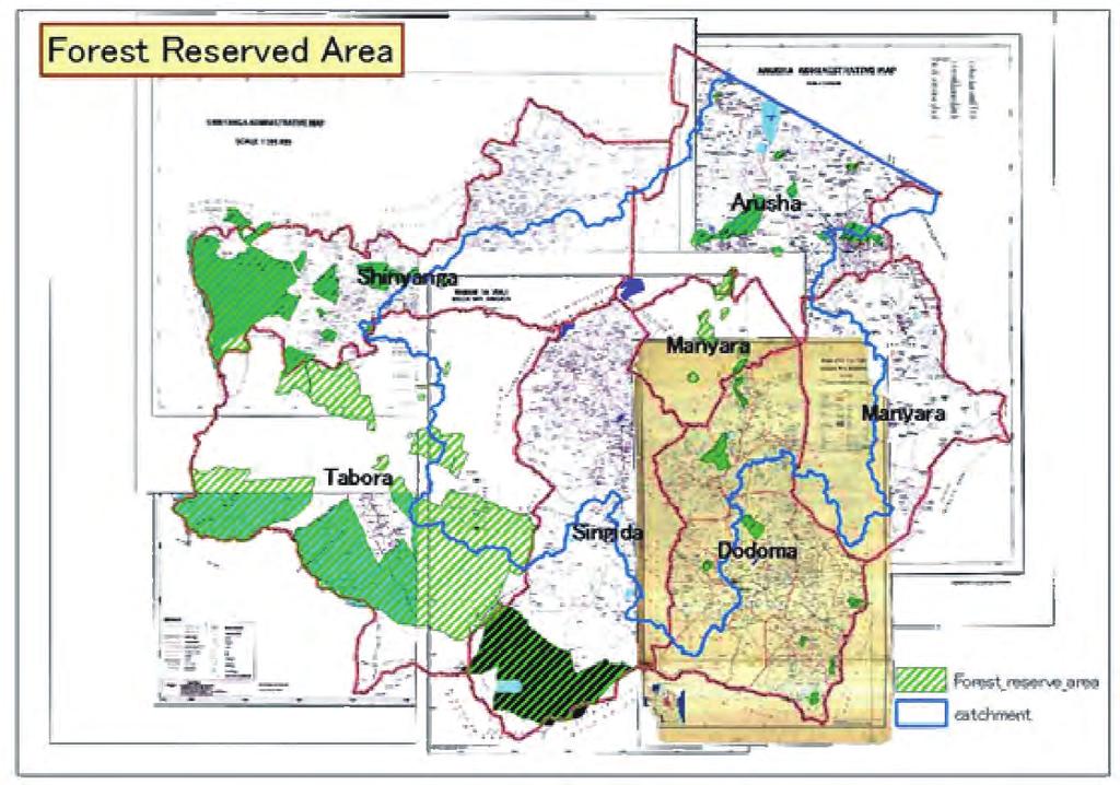 (4) Law Regulated Area (Forest Reserve) Law regulated area (forest reserve) GIS data has been developed from administrative maps.